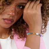 Colorful Life Bracelet, Solid Blocks, Sterling Silver, Gemstones